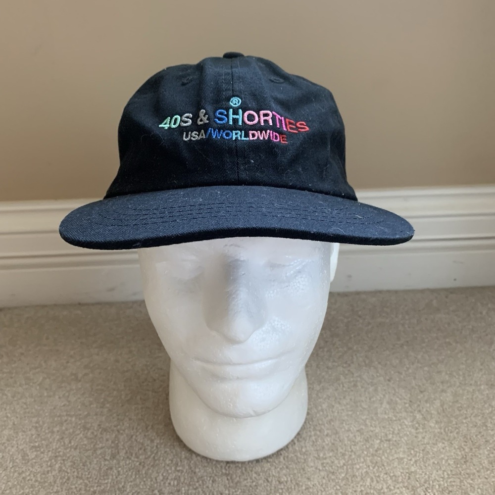 40's & Shorties USA Worldwide Strapback Hat Black Cap One Size